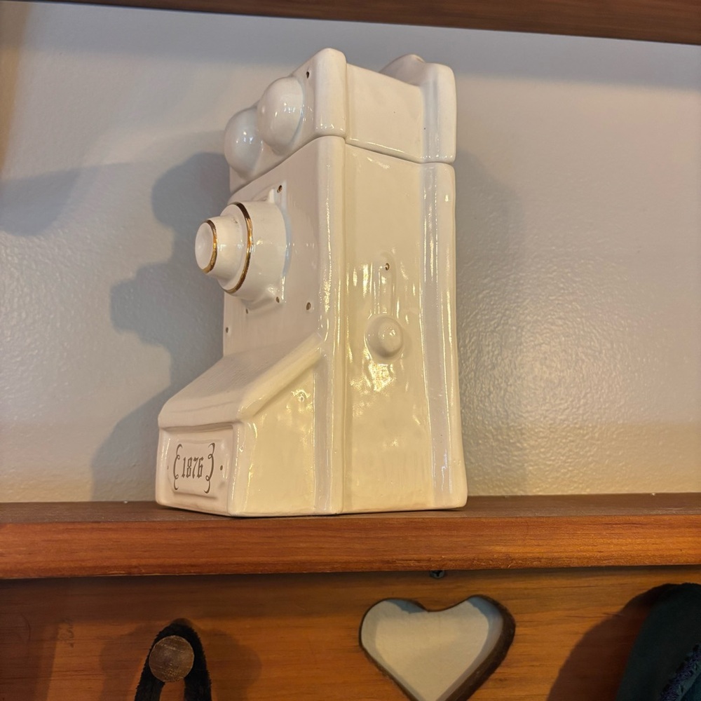 House of Webster Vintage Ceramic Cookie Jar or Wall Canister, Old Crank Phone - Picture 5 of 14